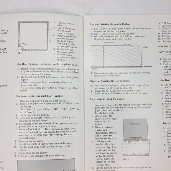 Vintage E&P Magic Pillow Quilt Plus Sewing Ruffled Tote Crafting Instructions - Picture 2 of 6